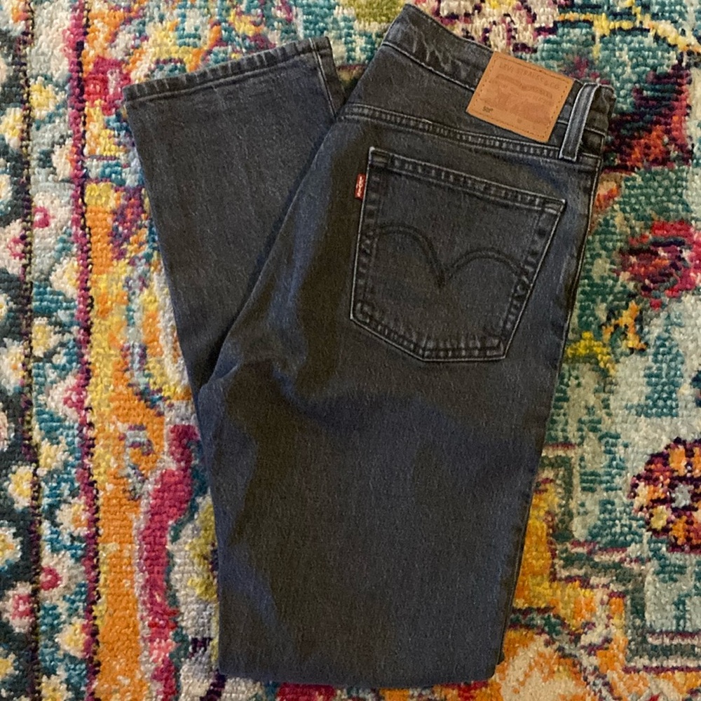 Levi's Dark Gray/Black Straight Leg Jeans